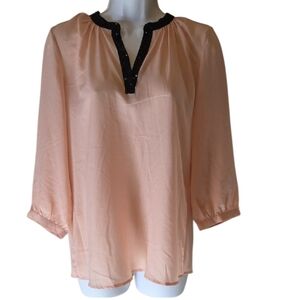 Old Navy Peach Blouse with Black Accents